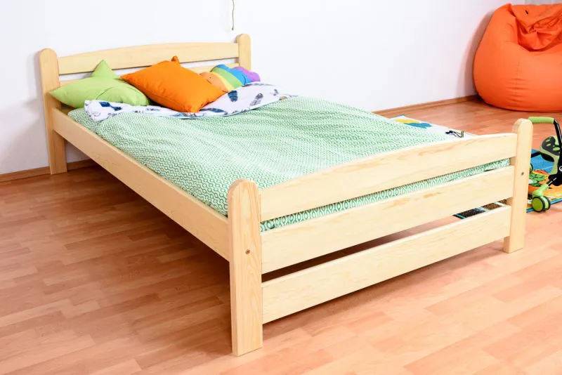 Kinderbett / Jugendbett Kiefer massiv Vollholz natur 84, inkl. Lattenrost - 120 x 200 cm (B x L)