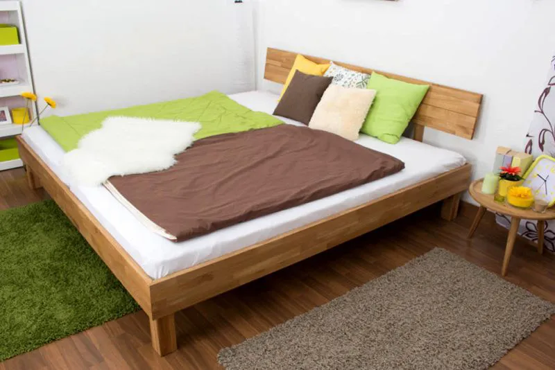 Eiche Bettgestell 200 x 200 cm geölt Abbildung