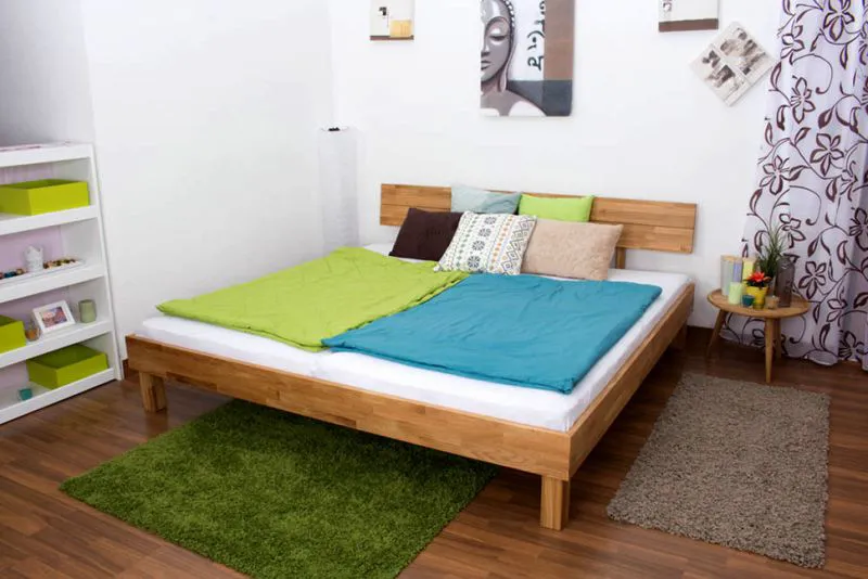 Bettgestell Eiche 200 x 200 cm geölt Abbildung