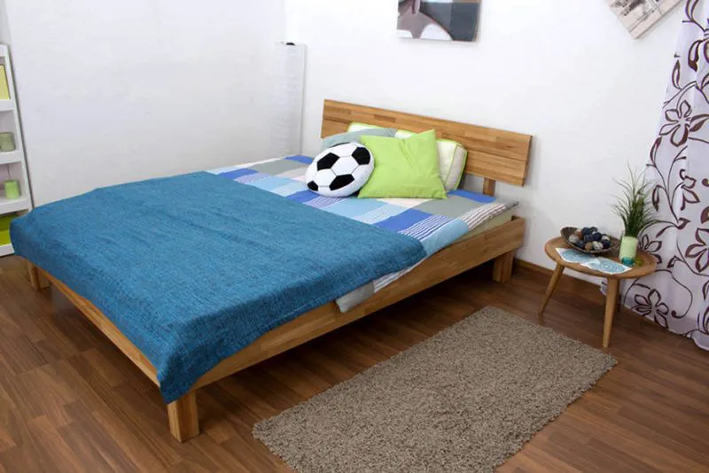Holzbett Bettgestell Eiche 160 x 200 cm geölt Abbildung
