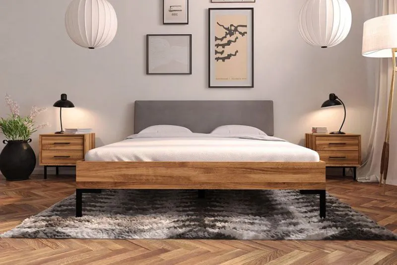 Buche-Bett massiv | 160 x 200 cm | Kernbuche | Geölt | Natur Abbildung