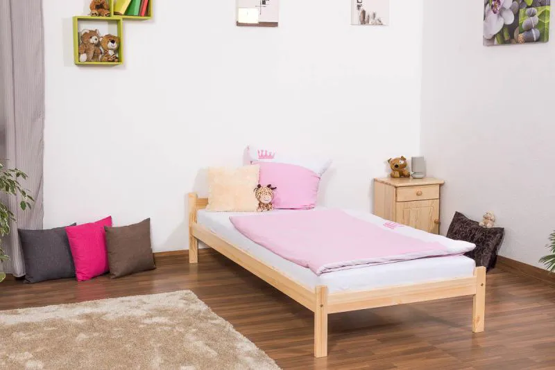 Bett 90 x 200 cm Kiefer Natur mit Lattenrost Abbildung