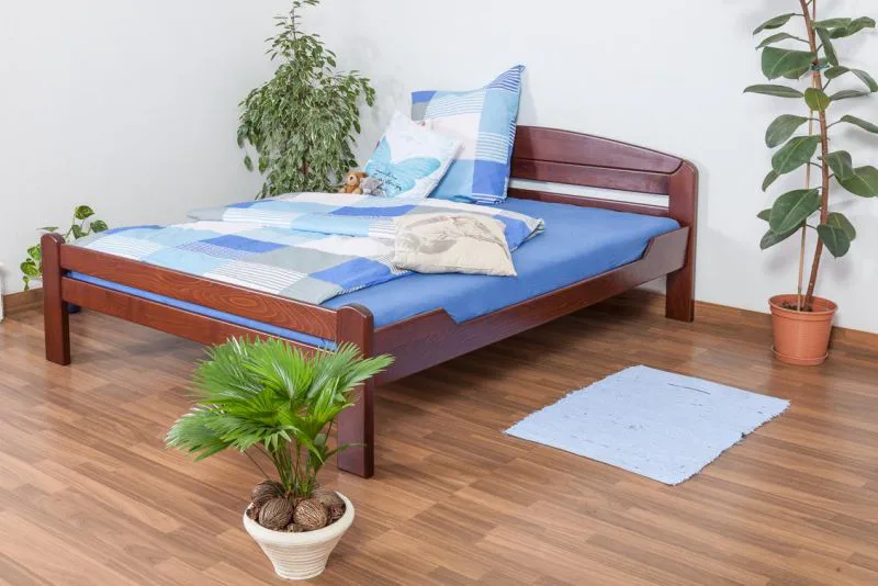 Massivholzbett Buche 160 x 200 cm Dunkelbraun Abbildung
