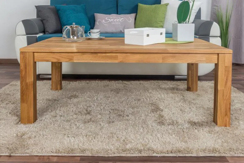 Couchtisch Eiche Massivholz Farbe: Natur 45x120x80 cm Abbildung
