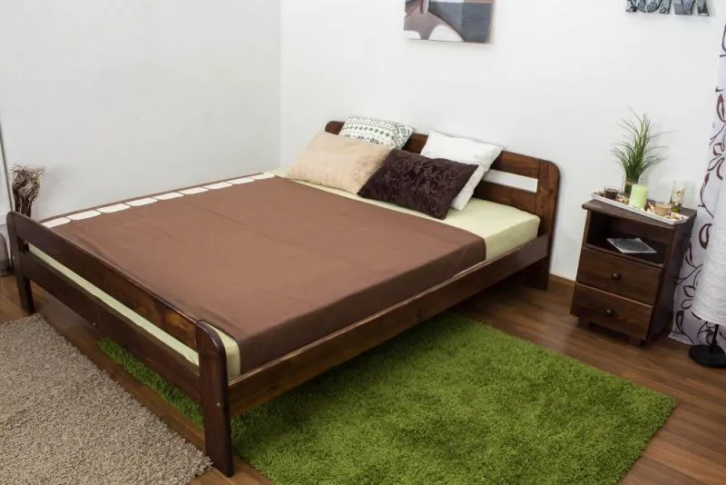 Bett 160 x 200 cm Kiefer Nuss Abbildung