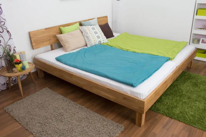 Eiche Bett 200 x 200 cm geölt Abbildung