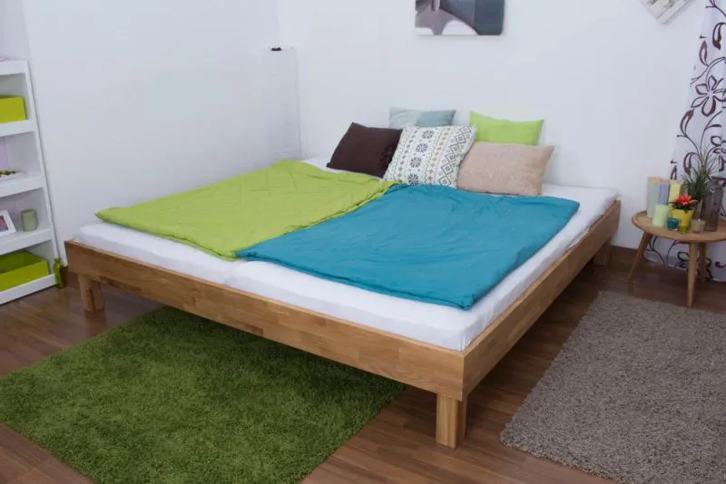Bett 200 x 200 cm Eiche geölt Abbildung