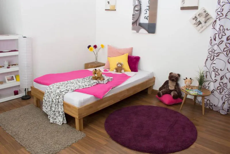 Eiche Bett 120 x 200 cm geölt Abbildung