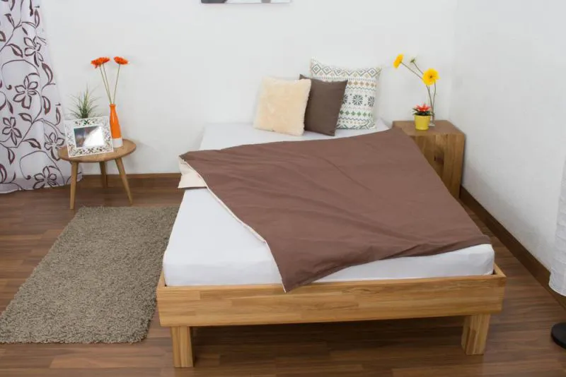 Eiche Massivholz Bettgestell 120 x 200 cm geölt Abbildung