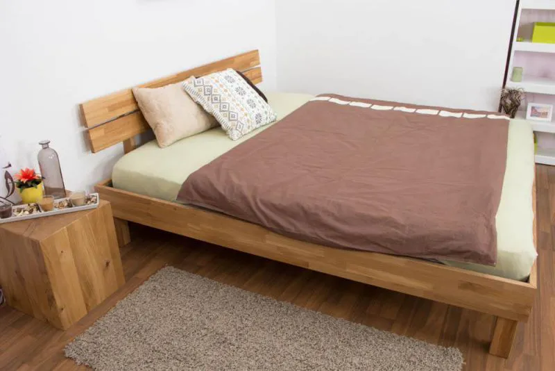 Eiche Holzbett Bettgestell 180 x 200 cm geölt Abbildung