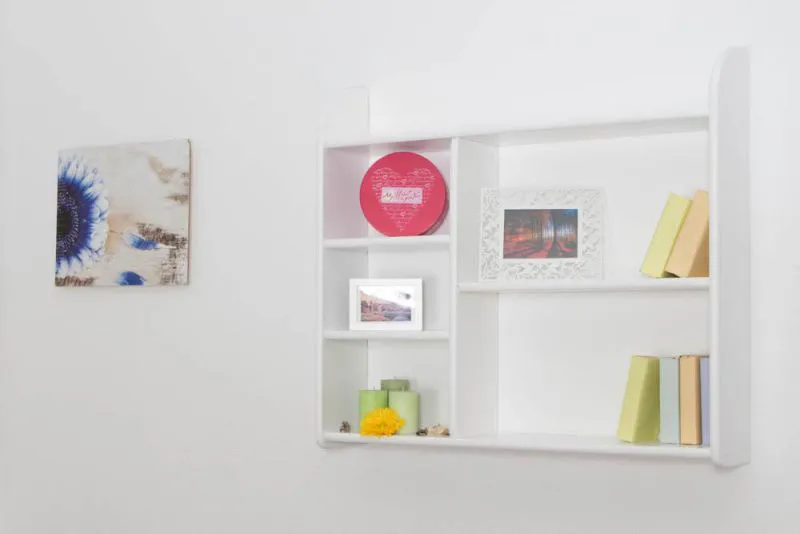 Bücherregal - 100 cm breit, Kiefer Holz-Massiv, Farbe: Weiß Abbildung