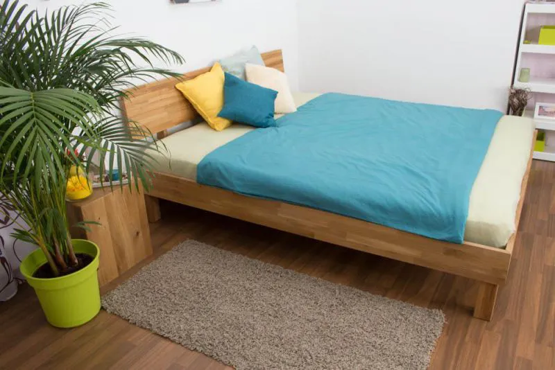 Eiche Massivholz Bettgestell 180 x 200 cm geölt Abbildung