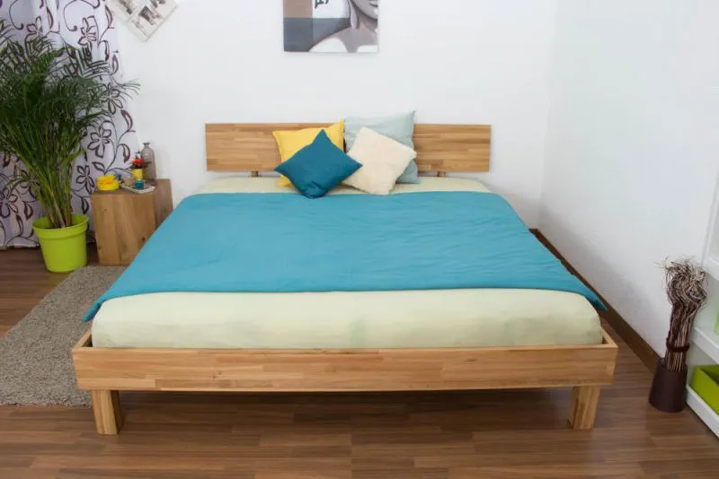 Bett 180 x 200 cm Eiche massiv geölt Abbildung