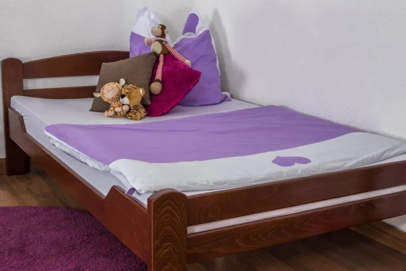 Buche Holzbett 120 x 200 cm Dunkelbraun Abbildung