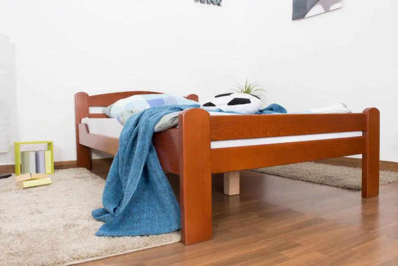 Buche Massivholz Bettgestell 120 x 200 cm Kirsche Abbildung