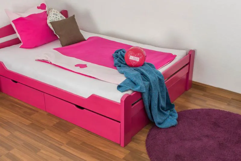 Buche Holzbett 140 x 200 cm Rosa Abbildung