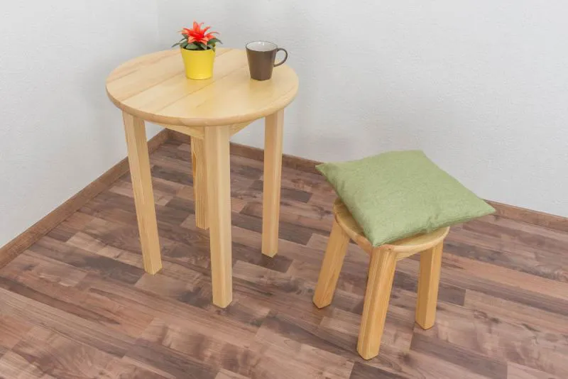 Tisch rund 60x60 cm Kiefer massiv, Farbe: Natur Abbildung