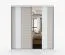 Schiebetürenschrank / Kleiderschrank mit Spiegel | 218 x 203 x 61 cm | Grau-Weiß / Weiß | Gorski 33 | 2 Türen | 6 Fächer | viel Stauraum | eckig