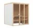 Indoor-Sauna Ruhetraum 02 | 183 x 154 cm | Elementsauna | Höhe 201 cm | Glastür aus gehärtetem Sicherheitsglas | Fensterelemente mit 2-fach-Verglasung | inkl. Banksystem