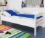 Bettrahmen für Kinder / Kinderbett 90 x 190 cm | Massivholz: Buche | Weiß Lackiert | besonders hohe Qualität Abbildung