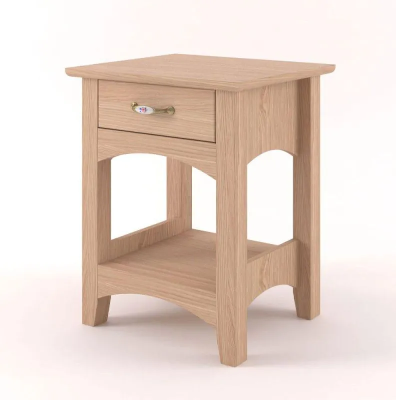 Nachtkommode Natur 56x40x35 (HxBxT) Eiche massiv, 1 Schublade(n) Abbildung