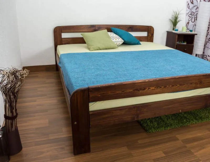 Holzbett Bettgestell Kiefer 160 x 200 cm Nuss Abbildung