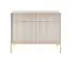 Elegante Kommode mit zwei Schubladen Worthing 66, Farbe: Kaschmir, Maße: 83 x 104 x 39 cm, ABS-Kantenschutz, Beine und Griffe: Gold, vier Fächer