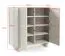 Kommode | 4 Drehtüren | Push-to-open Funktion | Kaschmir | 8 Fächer | 100 x 40 x 100 cm | Push-to-open Funktion | Lamellen Front | für Wohnzimmer