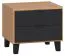 Nachtkommode Leoncho 16, Farbe: Eiche / Schwarz - Abmessungen: 40 x 45 x 40 cm (H x B x T)