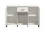 Kommode / Sideboard mit drei Türen Sabas 02, Farbe: Weiß, eine Schublade, sechs Fächer, ABS-Kantenschutz, Griffe & Beine: Schwarz, Maße: 90 x 138 x 40 cm