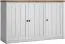 Kommode Segnas 04, Farbe: Kiefer Weiß / Eiche Braun - 88 x 130 x 43 cm (H x B x T)