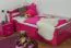 Kinderbett / Jugendbett "Easy Premium Line" K1/2h inkl. 2. Liegeplatz und 2 Abdeckblenden, 90 x 200 cm Buche Vollholz massiv rosa lackiert