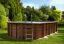 Holz-Pool Sunnydream 07, oval, 8,40 x 4,90 Meter, inklusive Premium Filteranlage, Filtermedium, Poolleiter, Poolfolie, Boden- und Wandvlies, Edelstahl-Eckverbindungen