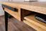 Schreibtisch Kastav 49, Farbe: Eiche / Schwarz, teilmassiv - 79 x 180 x 75 cm (H x B x T)