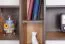 Hängeregal Sprimont 11, Farbe: Grau / Eiche - Abmessungen: 55 x 110 x 29 cm (H x B x T)
