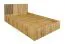 Einzelbett Calmuco 13 | Eiche Craft Gold / Schwarz | Liegefläche 120 x 200 cm | Gästebett | ABS-Kanten | Kopfteil mit edlem geriffelten Design