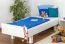 Kinderbett 90 x 200 cm | Massivholz: Buche | Weiß Lackiert Abbildung