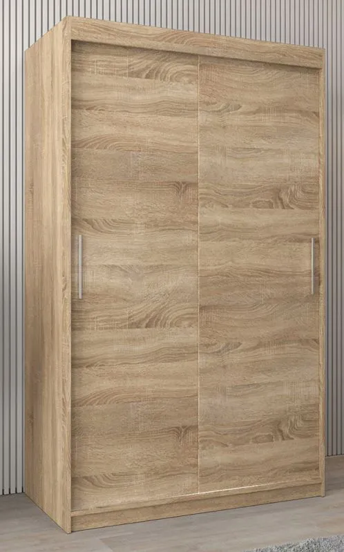 120 cm breiter Kleiderschrank mit 5 Fächern und 2 Türen | Farbe: Sonoma Eiche Abbildung