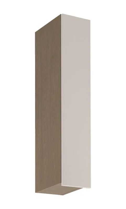 Küchenhängeschrank | 1 Drehtür | Farbe: Eiche Baltic Storm / Beige | Soft-Close Funktion | 3 Fächer | 20 x 32 x 100 cm | schmal | Türanschlag: Links
