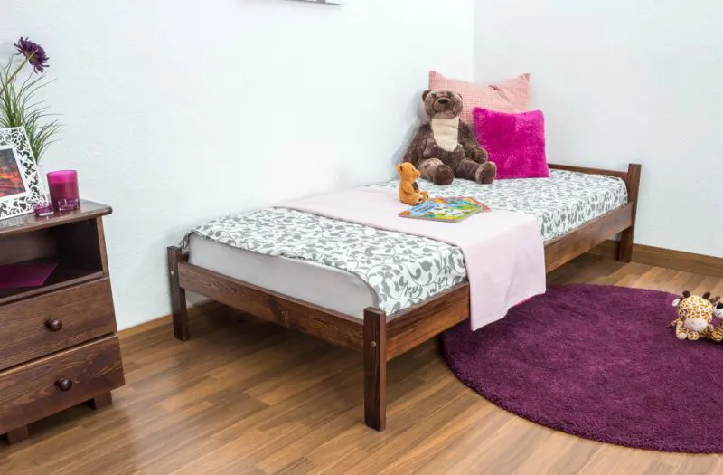 Futonbett Kiefer 90 x 200 cm Nuss mit Lattenrost Abbildung