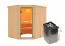 Sauna "Hanko" SET mit bronzierter Tür & Ofen 9 kW - 196 x 170 x 198 cm (B x T x H)