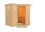 Sauna "Tjara 1" mit Kranz - Farbe: Natur - 221 x 198 x 212 cm (B x T x H)