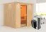 Sauna "Agnar" SET mit bronzierter Tür und Kranz  mit Ofen 3,6 kW integ. Steuerung - 210 x 184 x 202 cm (B x T x H)