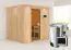 Sauna "Agnar" SET mit bronzierter Tür und Kranz mit-Ofen BIO 3,6 kW ext. Steuerung modern - 210 x 184 x 202 cm (B x T x H)