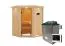 Sauna "Eetu" SET mit Kranz Inkl. Ofen externe Steuerung easy 9 kW Edelstahl - 165 x 165 x 202 cm (B x T x H)
