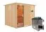 Sauna "Toivo" SET mit Kranz und Ofen externe Steuerung easy 9 kW Edelstahl - 245 x 210 x 202 cm (B x T x H)