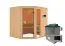 Sauna "Bjarki 2" SET mit bronzierter Tür & Ofen externe Steuerung easy 9 kW Edelstahl - 196 x 170 x 198 cm (B x T x H)