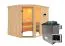 Sauna "Bjarki 3" SET mit bronzierter Tür & Ofen externe Steuerung easy 9 kW Edelstahl - 231 x 196 x 198 cm (B x T x H)