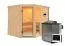 Sauna "Bjarki 3" SET mit bronzierter Tür & Ofen BIO 9 kW Edelstahl - 231 x 196 x 198 cm (B x T x H)