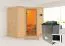 Sauna "Tjara 1" SET mit Ofen externe Steuerung easy 9 kW Edelstahl - 193 x 184 x 209 cm (B x T x H)